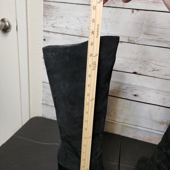 Dolce Vita Black Suede Knee High Heeled Boot..size 9 - Picture 3 of 8